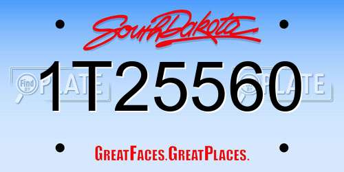 1T25560 South Dakota License Plate