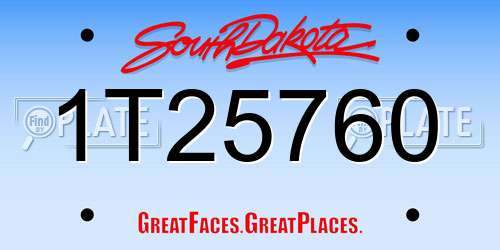 1T25760 South Dakota License Plate