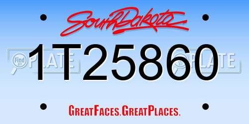 1T25860 South Dakota License Plate