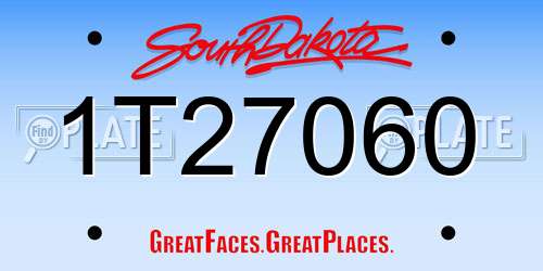 1T27060 South Dakota License Plate