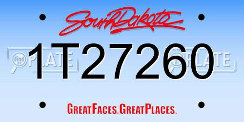 1T27260 South Dakota License Plate