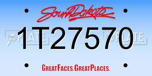 1T27570 South Dakota License Plate
