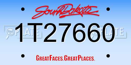 1T27660 South Dakota License Plate