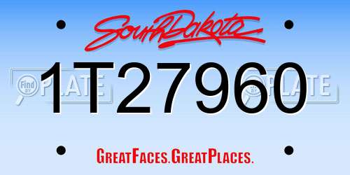 1T27960 South Dakota License Plate