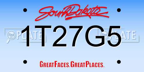 1T27G5 South Dakota License Plate