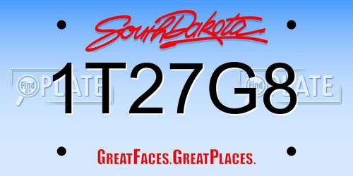 1T27G8 South Dakota License Plate
