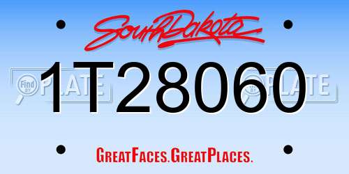 1T28060 South Dakota License Plate