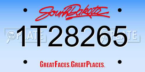 1T28265 South Dakota License Plate