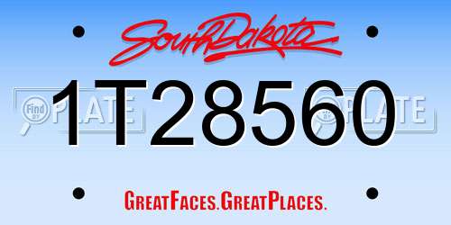 1T28560 South Dakota License Plate