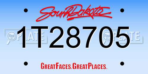 1T28705 South Dakota License Plate