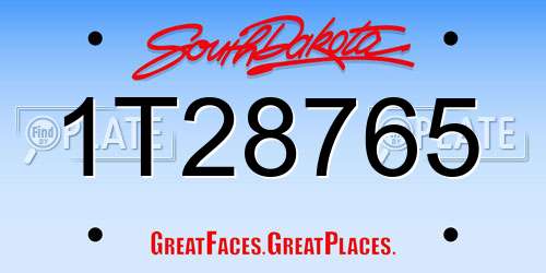 1T28765 South Dakota License Plate
