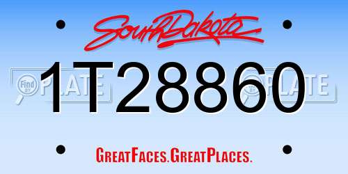 1T28860 South Dakota License Plate