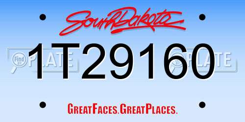 1T29160 South Dakota License Plate