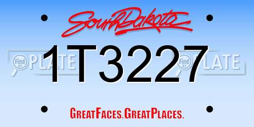 1T3227 South Dakota License Plate