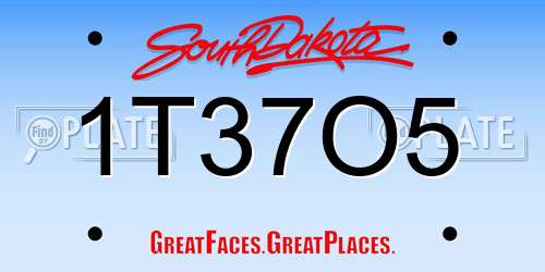 1T37O5 South Dakota License Plate