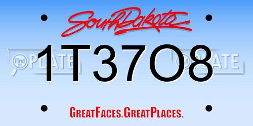 1T37O8 South Dakota License Plate
