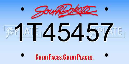 1T45457 South Dakota License Plate