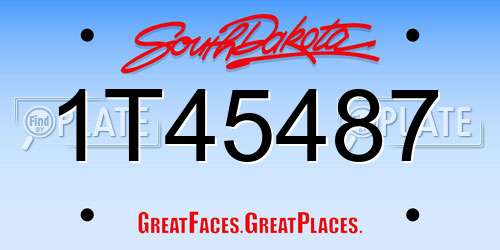 1T45487 South Dakota License Plate