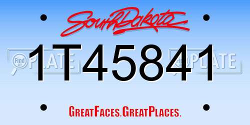 1T45841 South Dakota License Plate