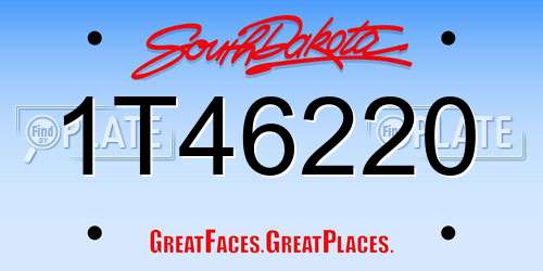 1T46220 South Dakota License Plate