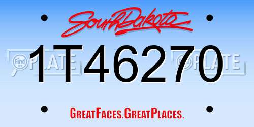 1T46270 South Dakota License Plate