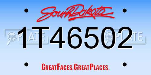 1T46502 South Dakota License Plate