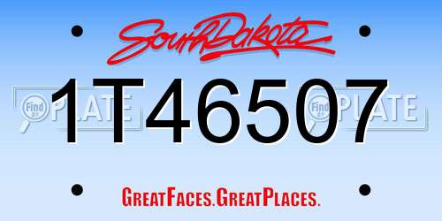 1T46507 South Dakota License Plate