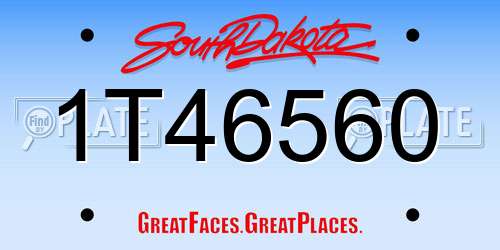 1T46560 South Dakota License Plate