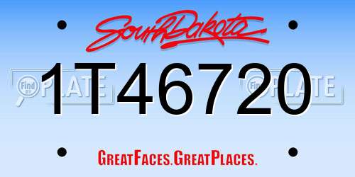 1T46720 South Dakota License Plate