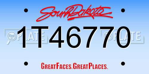 1T46770 South Dakota License Plate