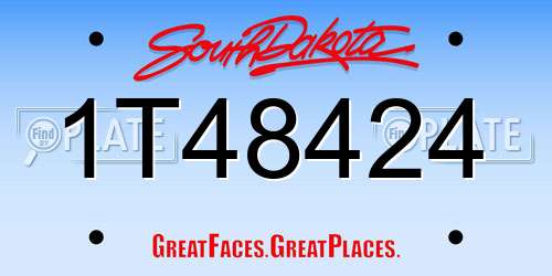 1T48424 South Dakota License Plate