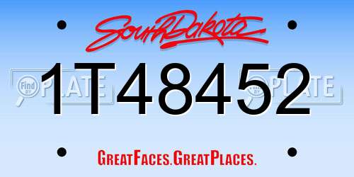 1T48452 South Dakota License Plate