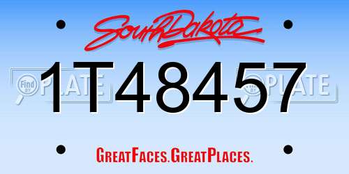 1T48457 South Dakota License Plate