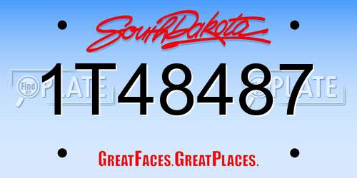 1T48487 South Dakota License Plate