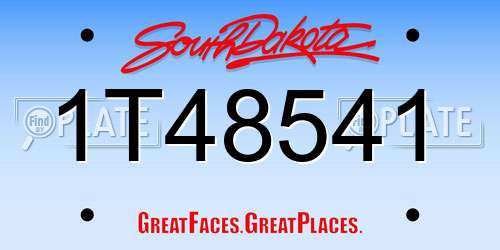 1T48541 South Dakota License Plate
