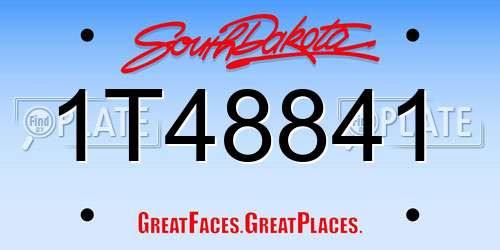 1T48841 South Dakota License Plate