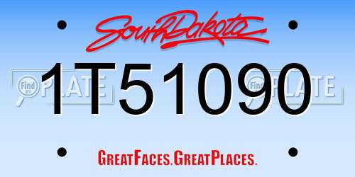 1T51090 South Dakota License Plate