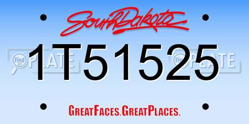 1T51525 South Dakota License Plate
