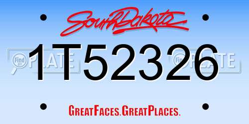 1T52326 South Dakota License Plate