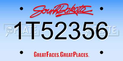 1T52356 South Dakota License Plate