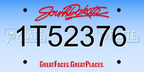 1T52376 South Dakota License Plate