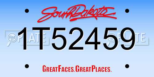 1T52459 South Dakota License Plate