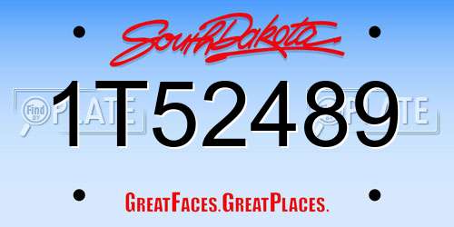 1T52489 South Dakota License Plate