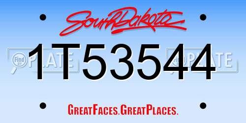 1T53544 South Dakota License Plate