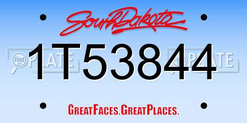 1T53844 South Dakota License Plate