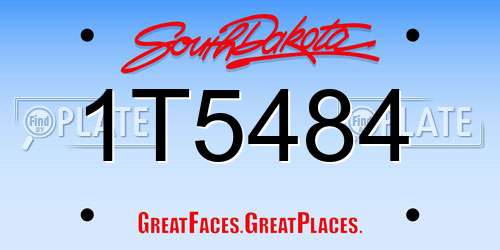 1T5484 South Dakota License Plate