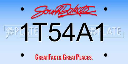 1T54A1 South Dakota License Plate
