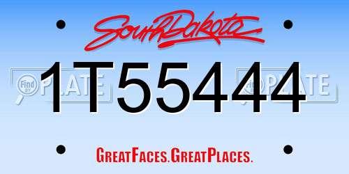 1T55444 South Dakota License Plate
