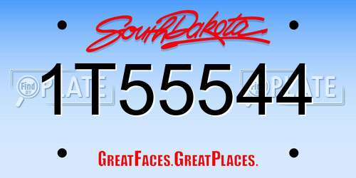 1T55544 South Dakota License Plate