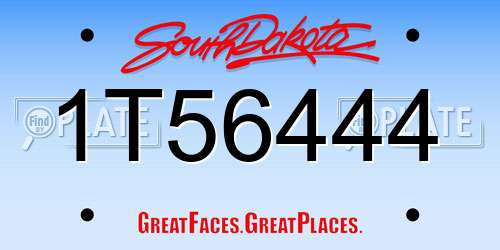 1T56444 South Dakota License Plate